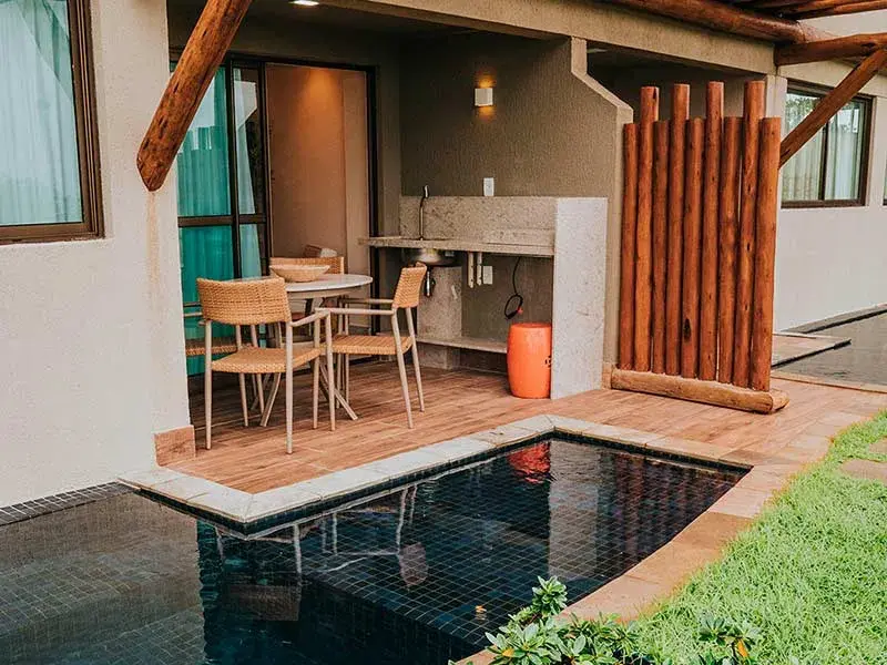 2 Quartos Frente Mar Com Piscina